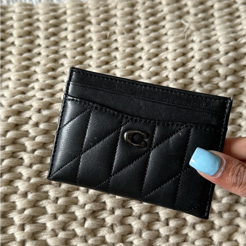 Coach Black Quilted Card Holder